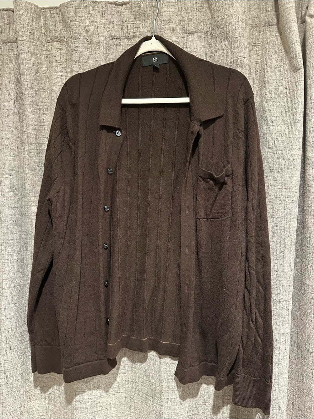 Banana Republic Dark Brown Ribbed Knit Cardigan